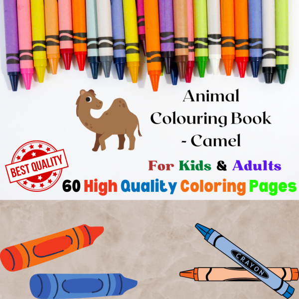 Animals Printable Colouring E-Book - Camel