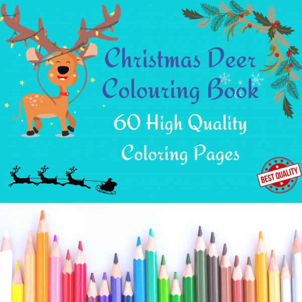 Christmas Reindeers - Printable Colouring eBook