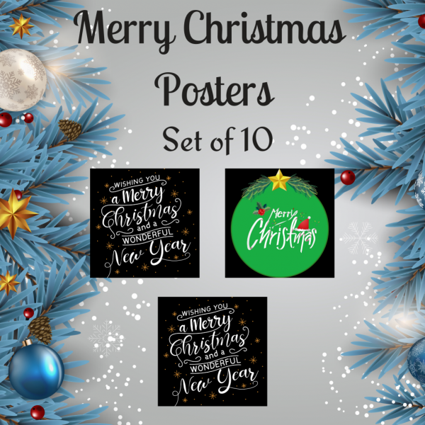 Merry Christmas Printable Posters