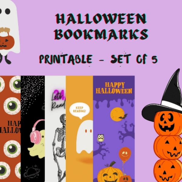 Creepy Halloween Printable Bookmarks Set-1