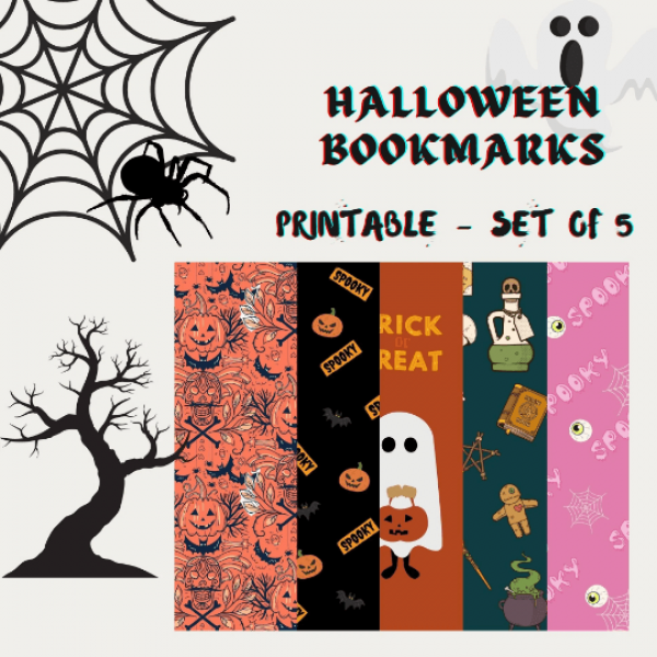 Creepy Halloween Printable Bookmarks Set-2