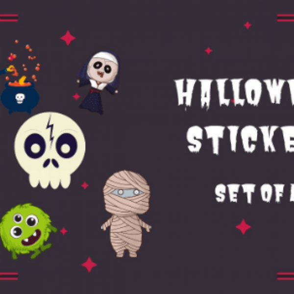 Halloween Ghost Stickers Bundle 2 – Pack of 40 : Digital