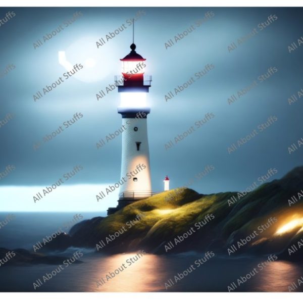 Guardian of the Sea: Stormy Lighthouse Artwork - 2