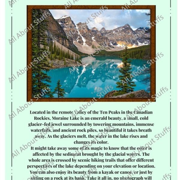 Factograph - The Facts Poster : Moraine Lake, Canada