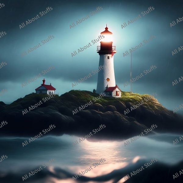 Guardian of the Sea: Stormy Lighthouse Artwork - 4