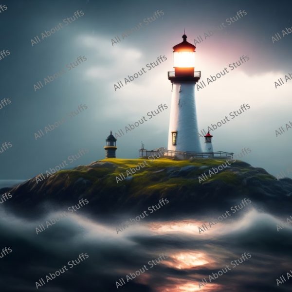 Guardian of the Sea: Stormy Lighthouse Artwork - 6