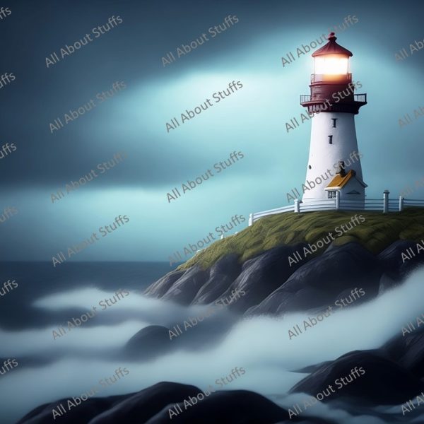 Guardian of the Sea: Stormy Lighthouse Artwork - 7